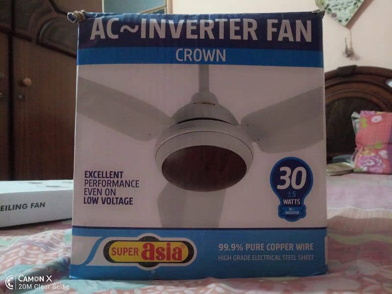 Super Asia AC Inverter fan with 30 watts color white 0