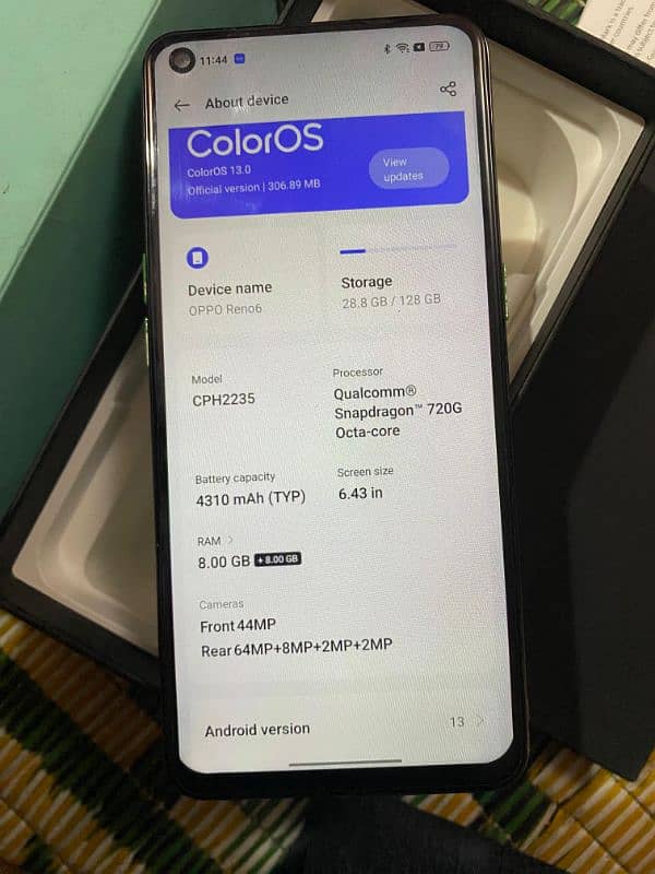 oppo reno 6 8+8 128gb exchange iphone 12 13 1