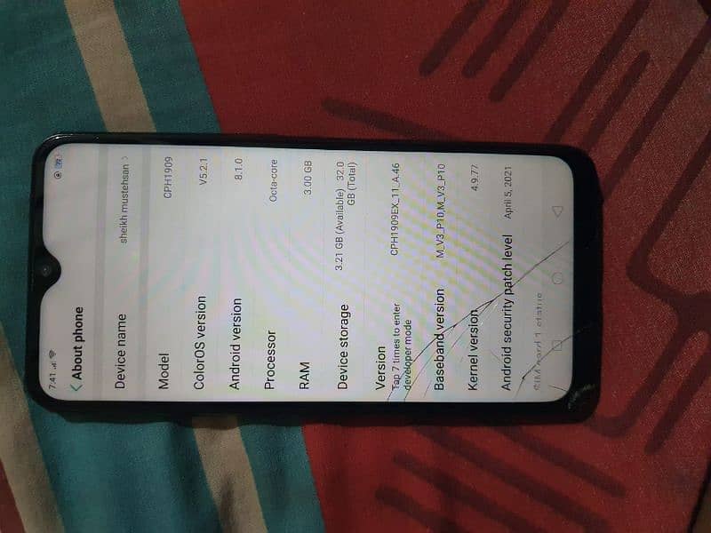 oppo A5s urgent sale only glass brake battery time is more then 2.5day 8