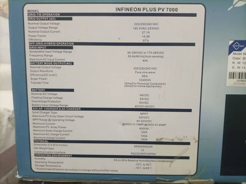 fronus hybrid solar inverter pv7000(0300/93/81/323) 9