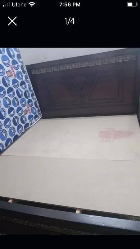 king Bed Double bed with spring mattrus for sale 1