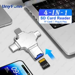 4 In 1 OTG Memory Micro SD Card Reader For IPhone Ipad Android Mac PC 0