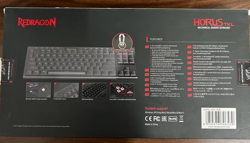 REDRAGON K621 HORUS TKL RGB WIRELESS MECHANICAL GAMING KEYBOARD 1