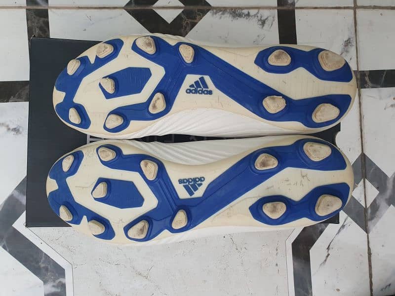 Adidas Predator White/Blue Cleats (Football Shoes) 5