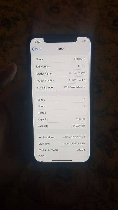 iphone 11 pro 256gb 03097754596 factory non pta face id nai chalti 1