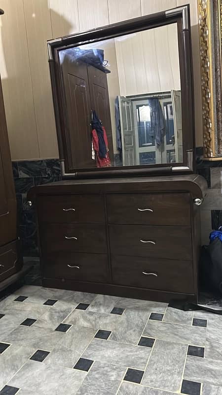 Bed set and side tables plus dresser with free chair 2