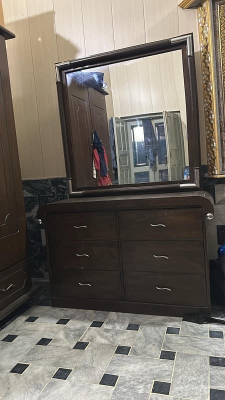 Bed set and side tables plus dresser with free chair 3