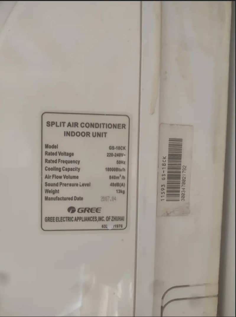 Gree split air conditioner 1.5 ton 1