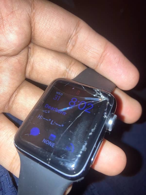 iwatch series 2 glass crack all okay without charger touch not working 4