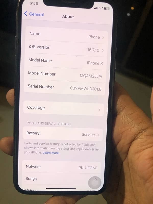 Iphone X 256 GB PTA Approved 5