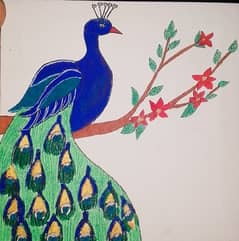 handmade painting Peacock