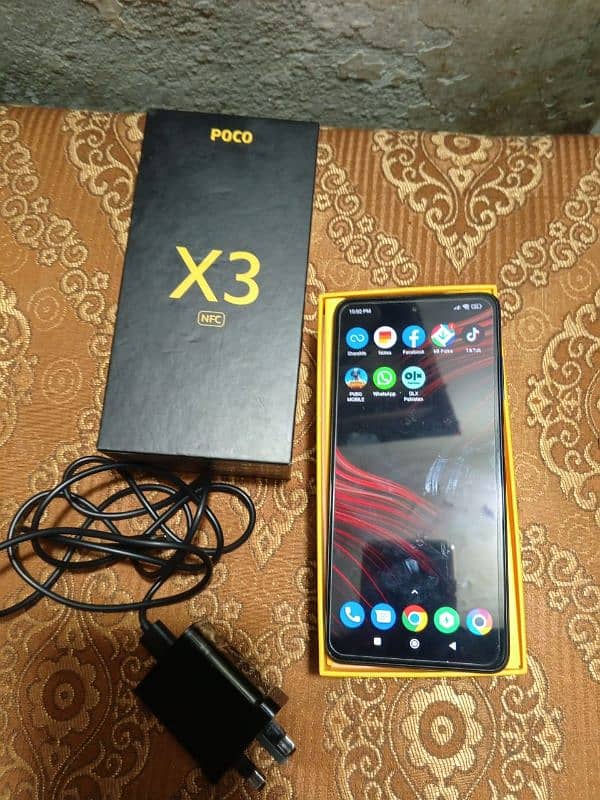 Poco x3 nfc 10 by 9 condition  Snapdragon 856 6 gb ram    03204728261 7