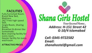 Shana Girls Hostel Islamabad