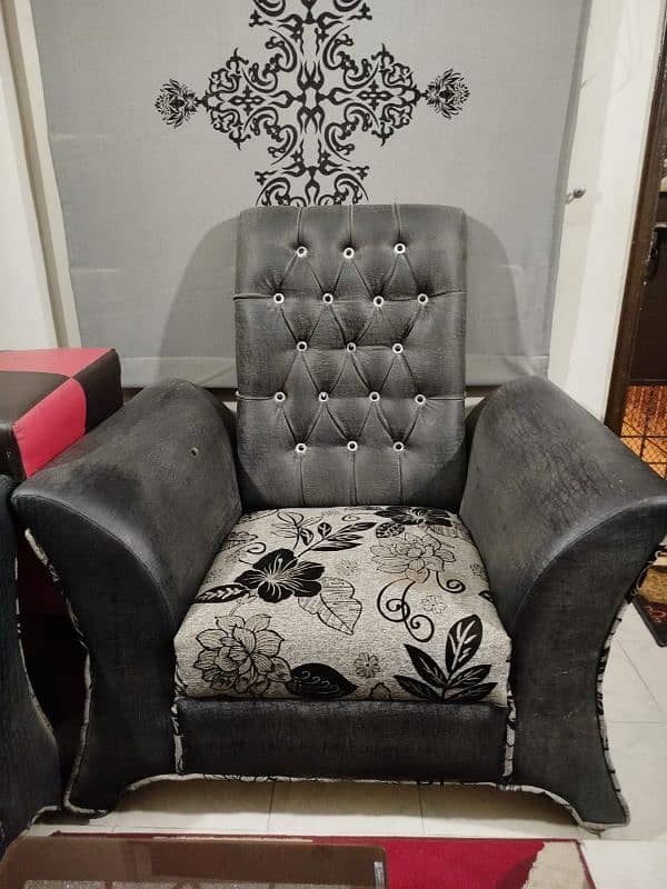 Black Sofa set 2 piece single and 1 3 seater 2