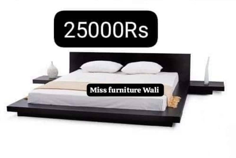 low height King / Queen beds with side tables 3