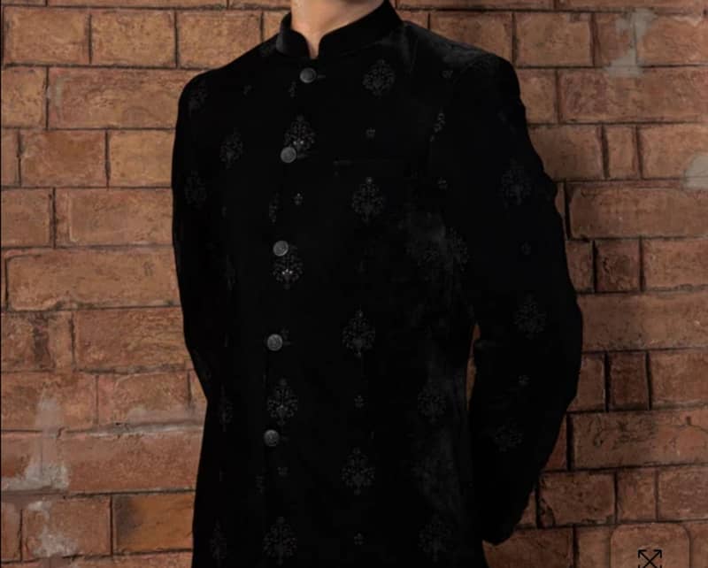 Sherwani black velvet 0