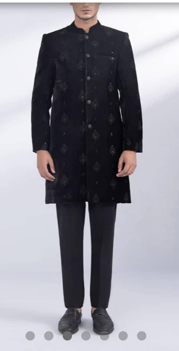 Sherwani black velvet 2