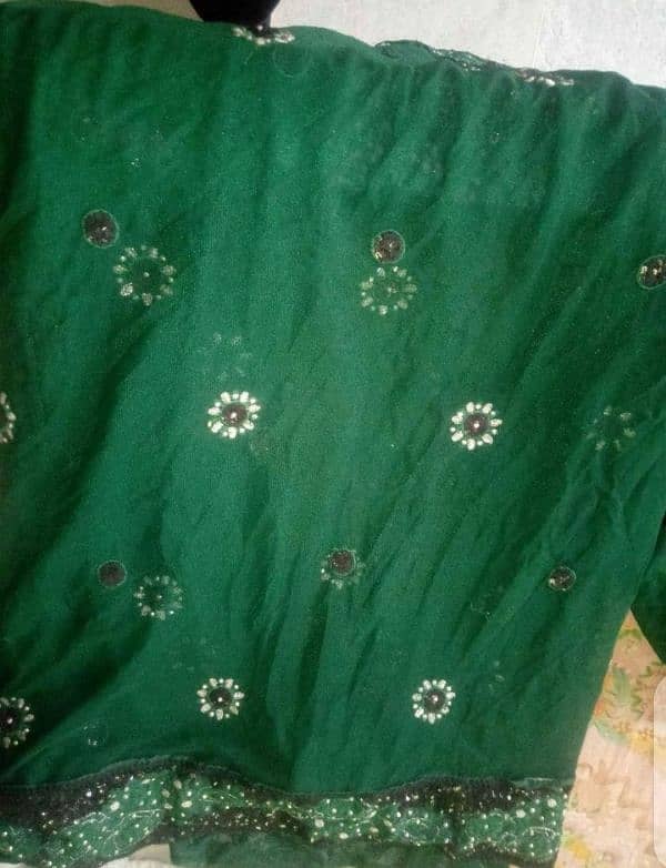 Stich Saree (Bottle Green with black color) 2