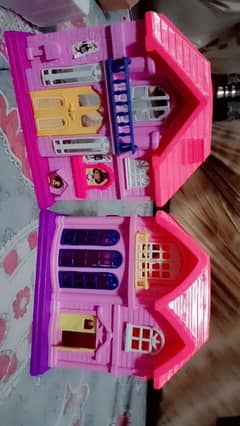 furnished doll house with barbie