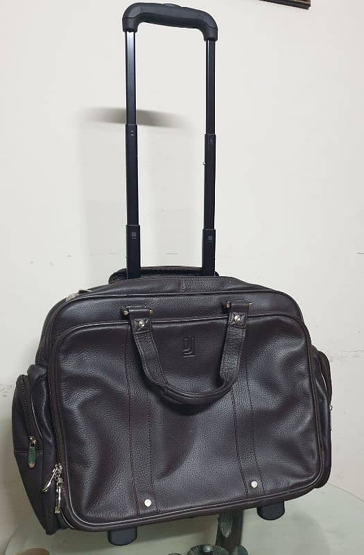 Premium Leather Trolley Briefcase - Durable, Stylish, and Convenient 2