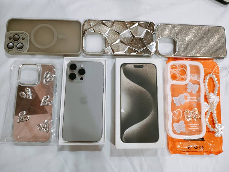 iPhone 15 Pro Max, 512Gb, Dual Sim, HK + 5 Free Covers package 1