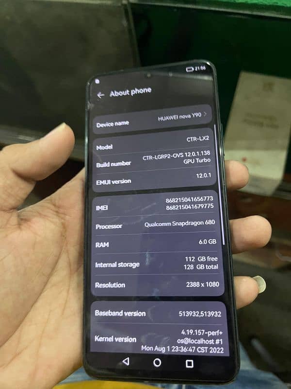 Huawei nova y90 6GB 128GB NON PTA 4