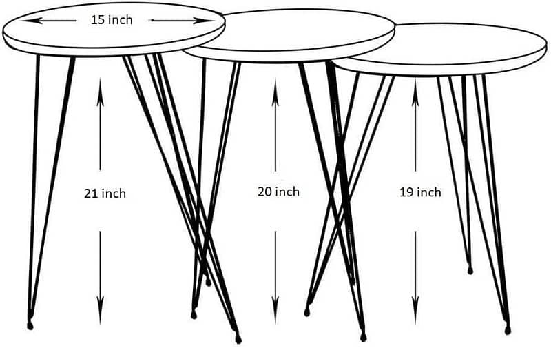 3 pieces coffee table set 3