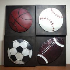 Large metal 3d sports wall hanging 18" × 18" Made in ireland