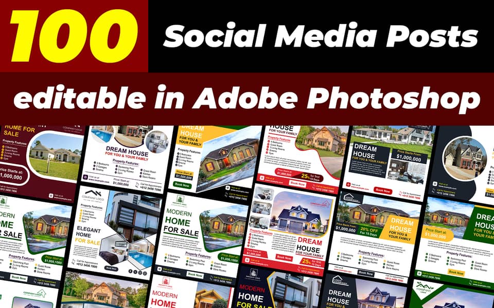 100 Property & Real Estate all Social Media Post Template 0