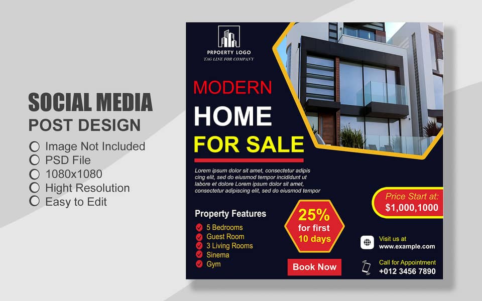 100 Property & Real Estate all Social Media Post Template 1