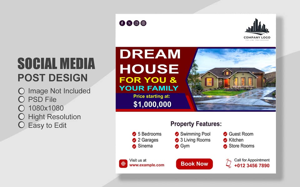 100 Property & Real Estate all Social Media Post Template 13