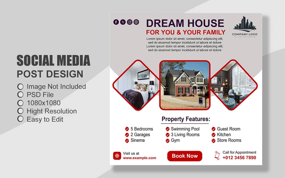 100 Property & Real Estate all Social Media Post Template 16