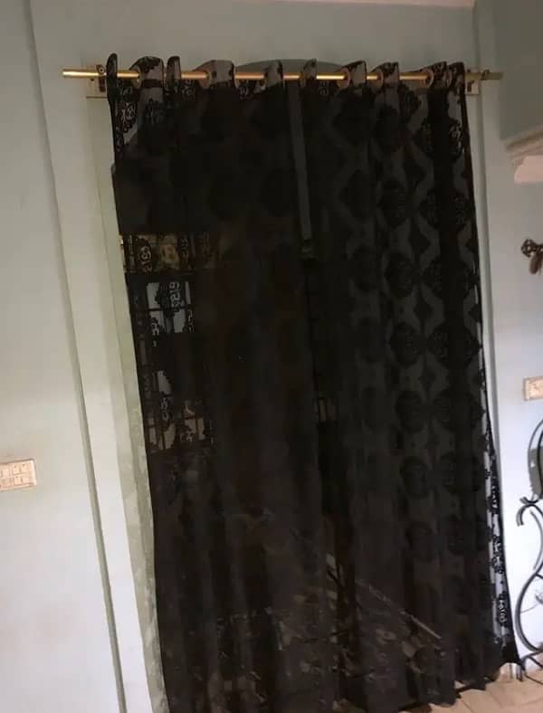 Black net curtains 1 month used 1