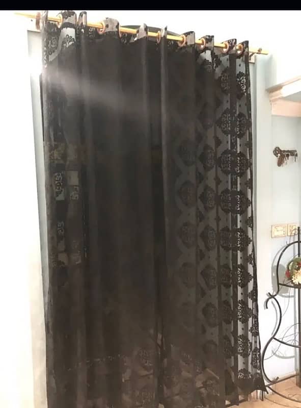 Black net curtains 1 month used 2