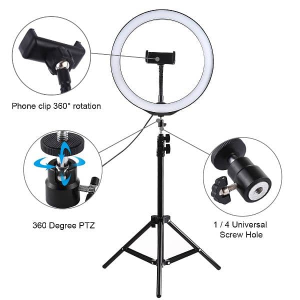 Ring Light 26cm Professional LED with 7 FT Metal Tripod Stand 1