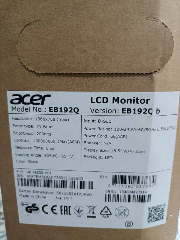 Acer 19 inches LCD MONITOR 13