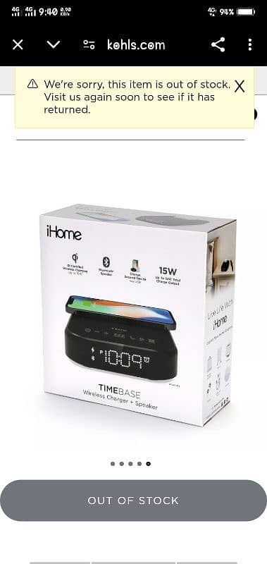 ihome wireless charger Bluetooth speaker 0