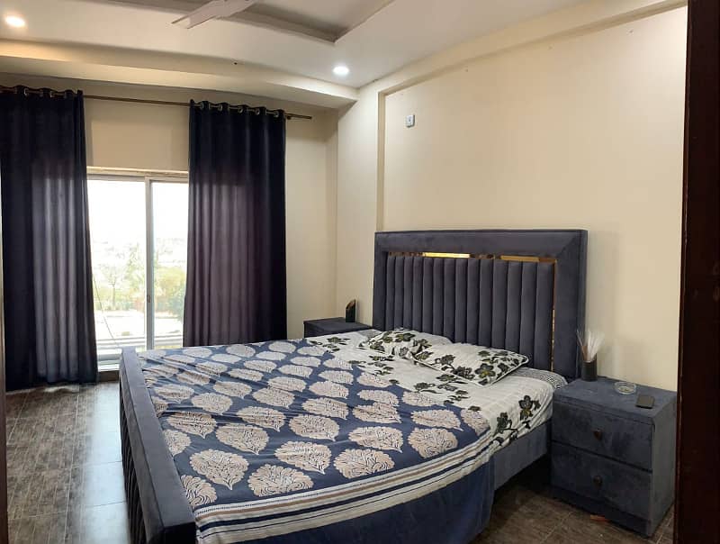 1 bed fully furnished flat available for rent in bharia Town phase 8 0