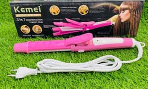 kemei 3 in 1 curler straighter crumble