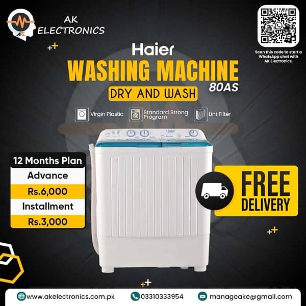 Haier 10KG washing machine on Installments 0