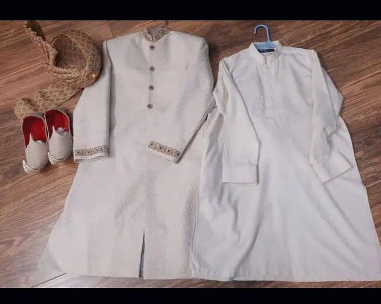 kids sherwani 10 to 12 year with kulla, khussa and boski original suit 1