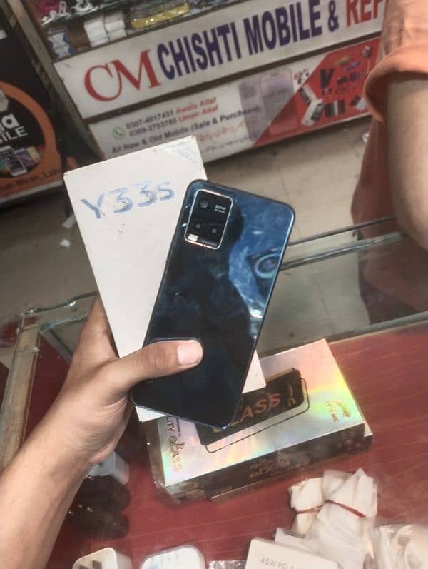 vivo y33s 8/128 with box and charger 3