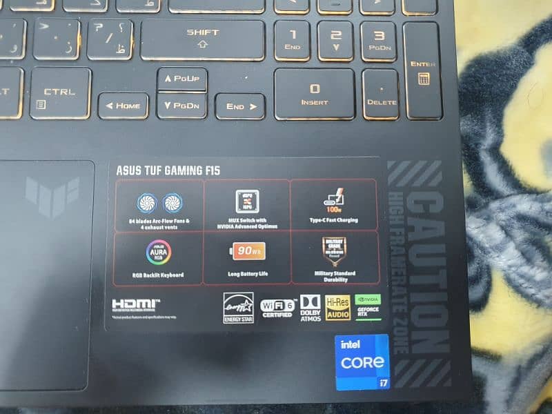 ASUS TUF Gaming F15 - Core i7 13th Gen, 16GB RAM, 512GB SSD, NVIDIA 1