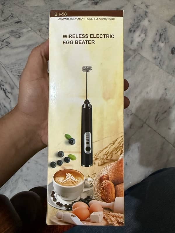 wireless electric coffee and egg beater 0