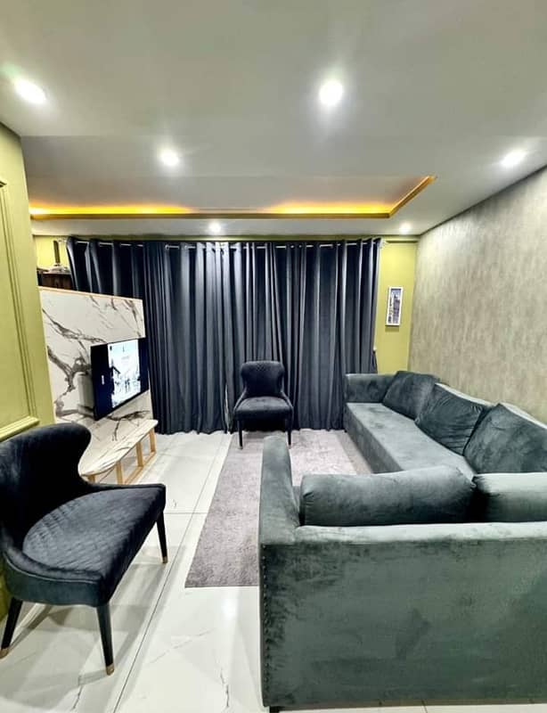 1 Bedroom VIP Full furnish flat per day available in Bahria town Lahore 12