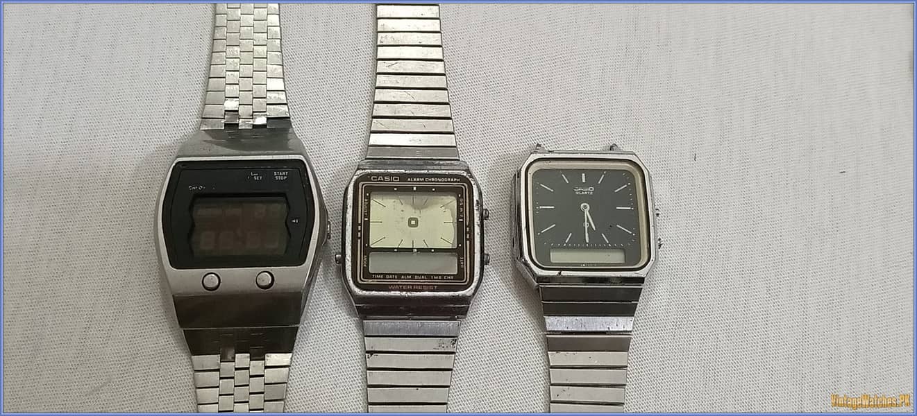 Lot 6 Vintage Rare Retro Digital LCD Watches Casio Seiko Citizen 2