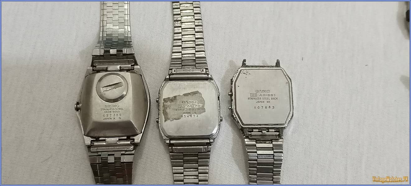 Lot 6 Vintage Rare Retro Digital LCD Watches Casio Seiko Citizen 3