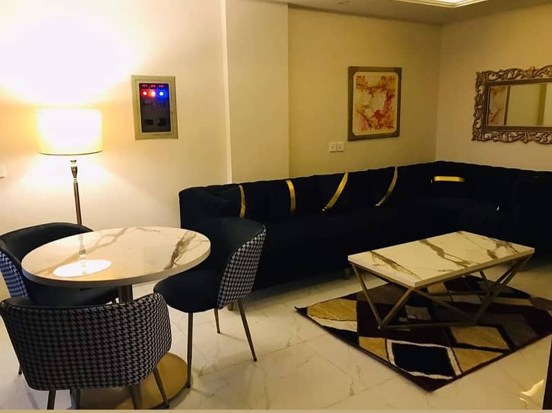 1 Bedroom VIP Full furnish flat per day available in Bahria town Lahore 10