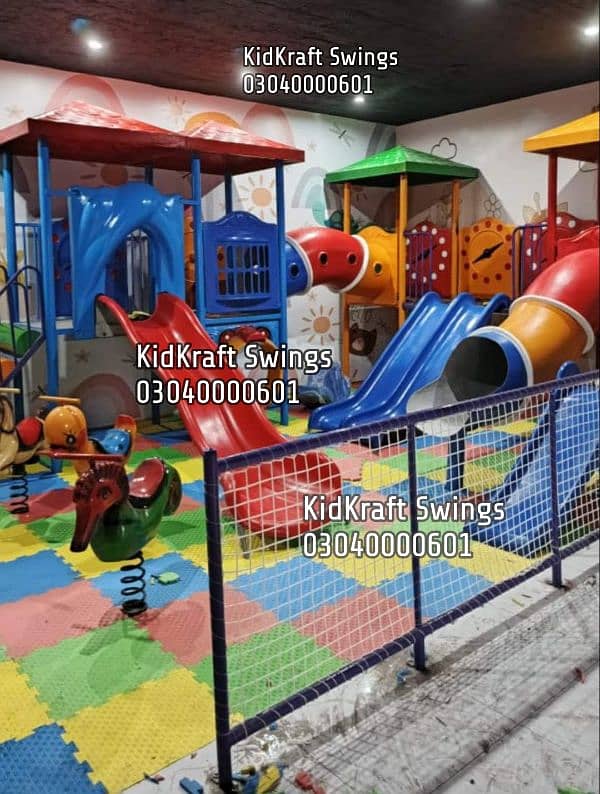 Slide, Swings, Kids rides, jhula, Spring rider, jungle gym, indoor set 12