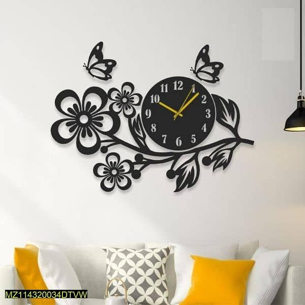 flower design analogue wall clock 0